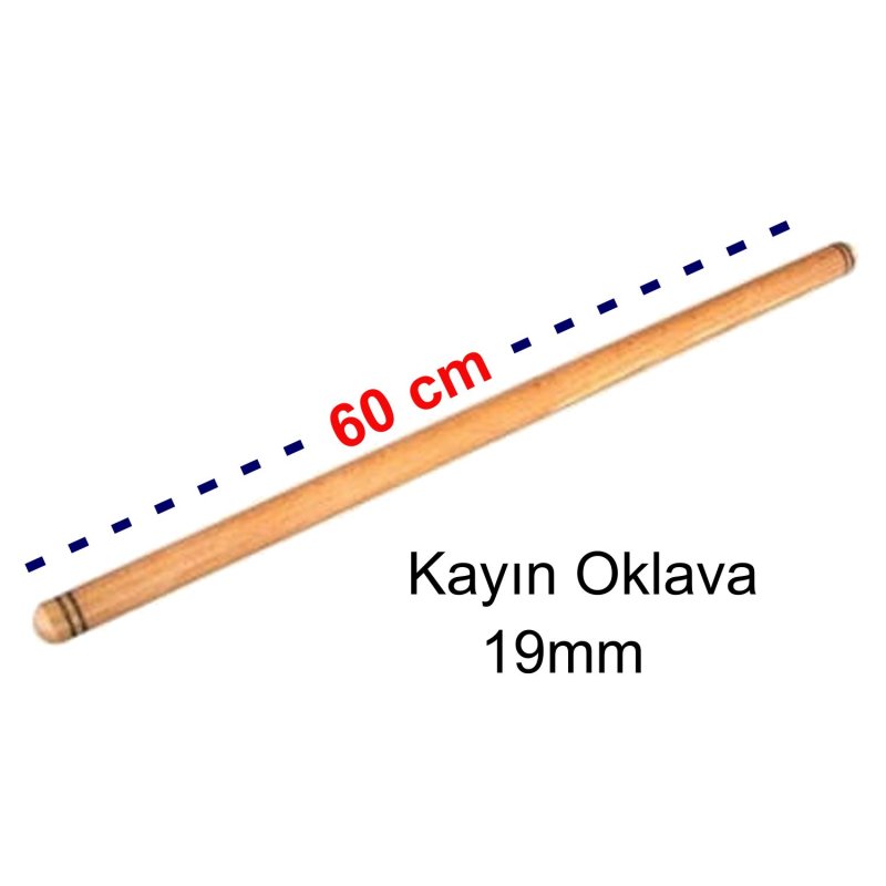Ahşap Kayın Oklava 60cm 19mm İnce