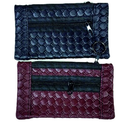 Deri Cüzdan 3 Fermuar Telefonluk ve Bozuk Para 16x9cm Min:12ad