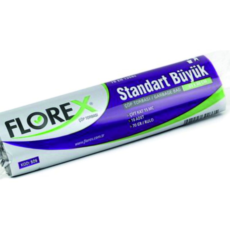 Flodex Çöp Torbası Büyük Siyah 65*80 cm 10LU