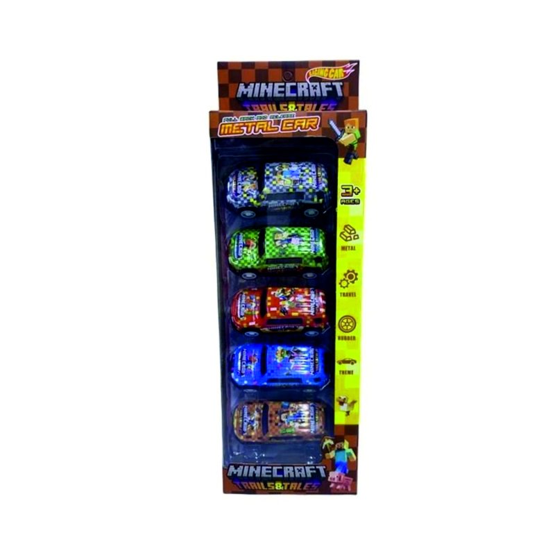 MİNECRAFTLI ÇEK BIRAK METAL ARABA 5 Lİ 