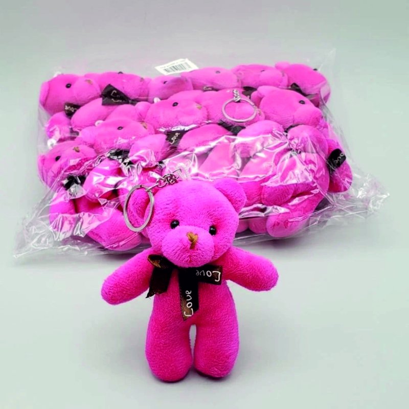 PELUŞ AYICIK ANAHTARLIK FUŞYA PK:12 Lİ