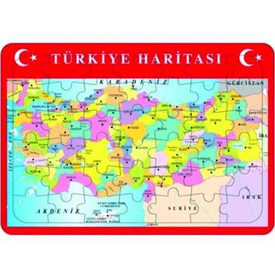 PUZZLE YAPBOZ TÜRKİYE HARİTASI BÜYÜK BOY KARTON 28x40 MİN:24