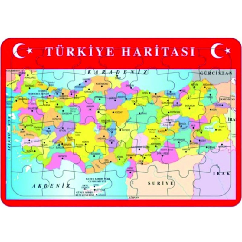 PUZZLE YAPBOZ TÜRKİYE HARİTASI BÜYÜK BOY KARTON 28x40 MİN:24