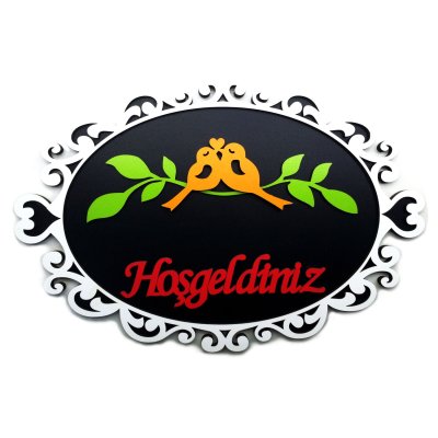 Vavsan Kuşlu Ahşap Dış Desen Küçük Kapı Süsü