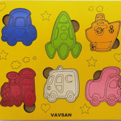 Vavsan Taşıt Araç Puzzle Yapboz Bultak Zeka Oyunları Eğitici Renkli Montessori Ahşap Oyuncak