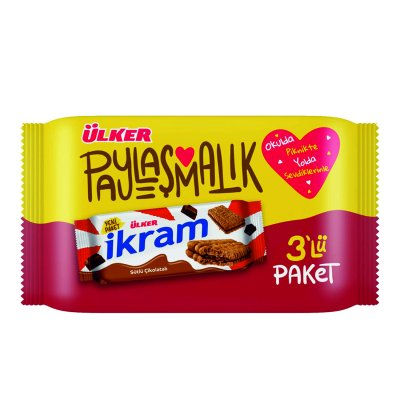 ÜLKER İKRAM ÇİKOLATA KREMALI BİSKÜVİ 3*84 GR 