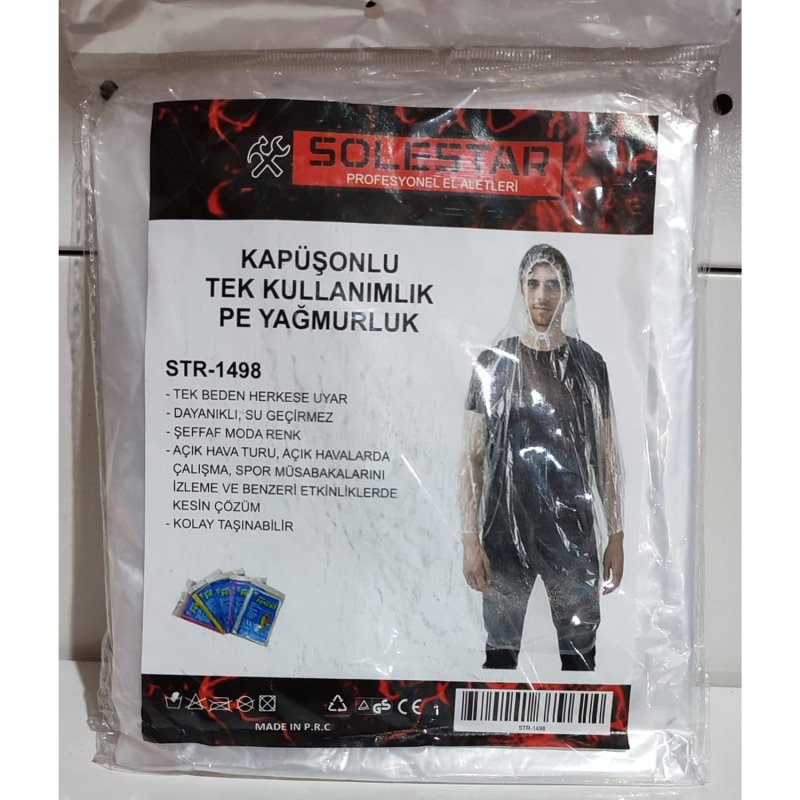 Şeffaf Kapşonlu Yağmurluk Min:10AD